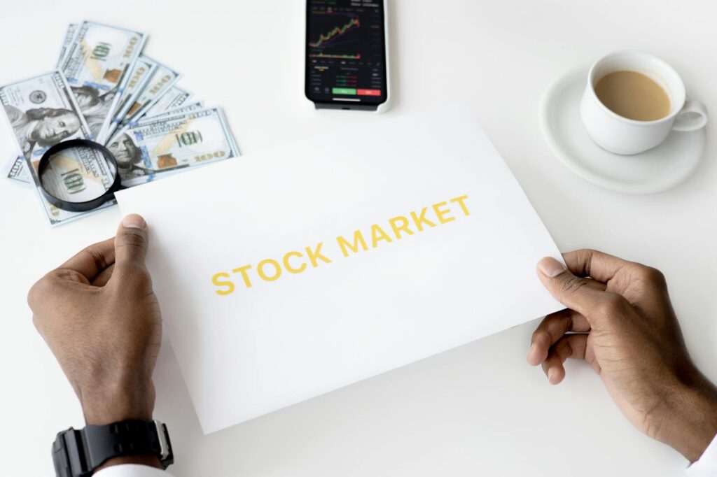 Financial charts and investment data representing bond market investing