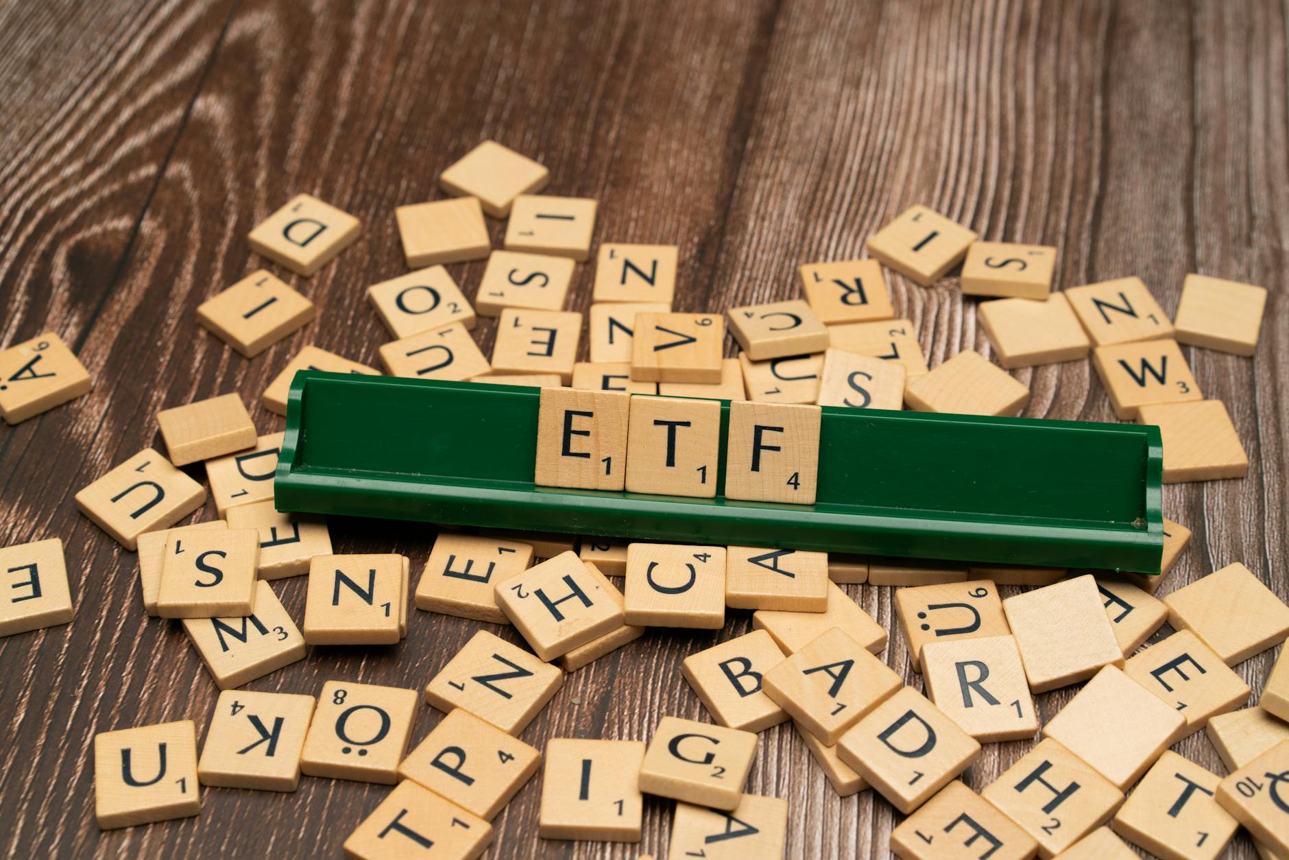 Close-up of a trading screen showing ETF price movements