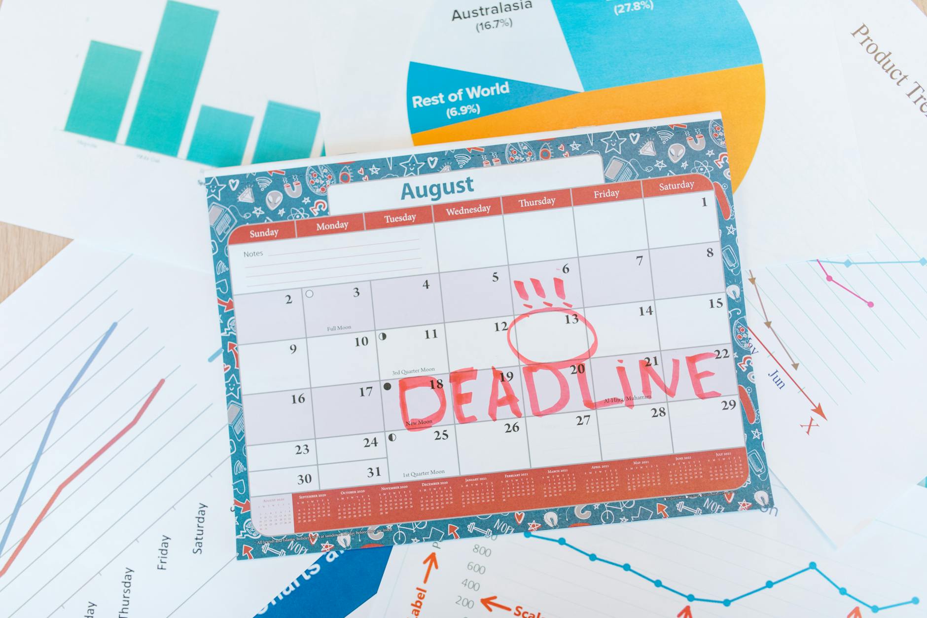 Calendar with a deadline circled for tax filing
